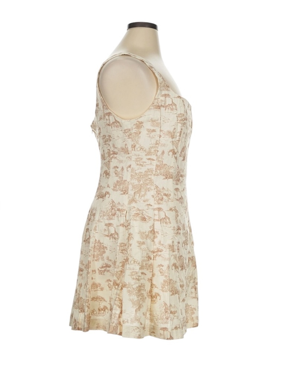 Avec Les Filles Safari Toile Linen Blend Mini Dress Square Neck  NEW Size 6 - Picture 3 of 13